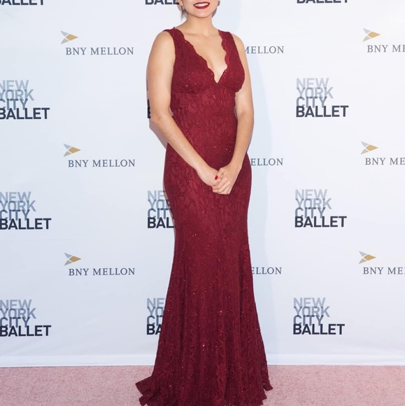 Glitter Red Evening Gown - Picture 2 of 7